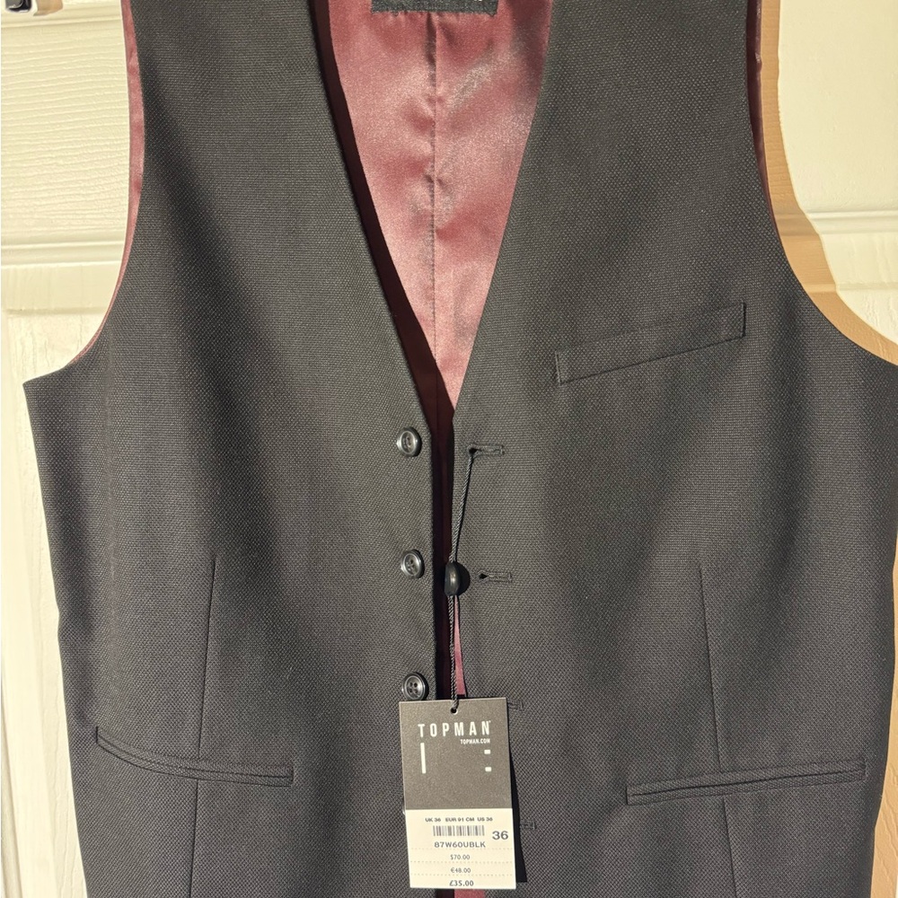 Topman Burgundy Lined Jacket